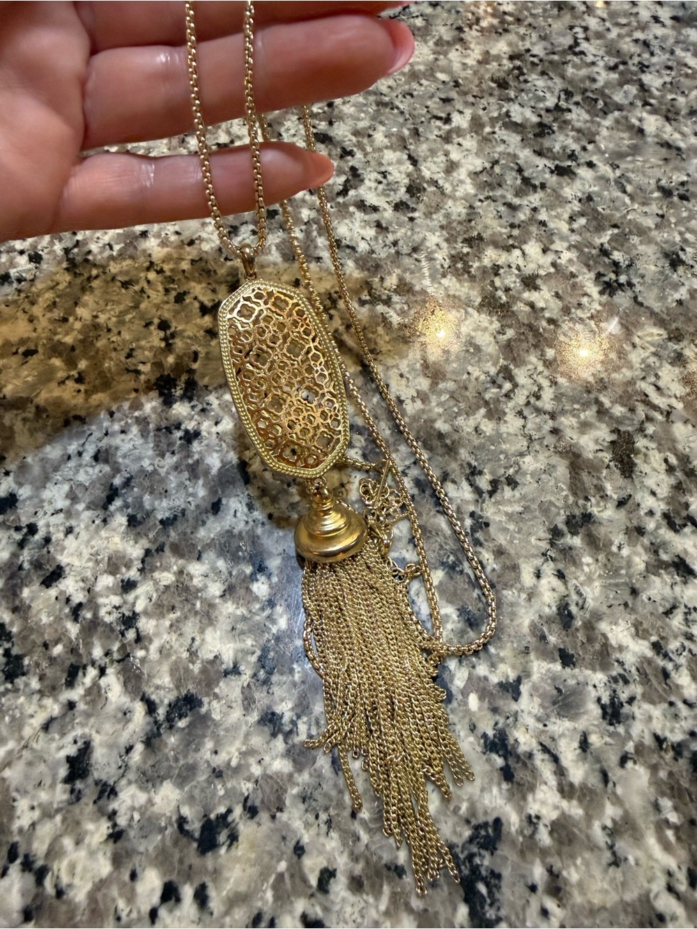 Kendra Scott Gold Filigree Tassel Pendant Necklace